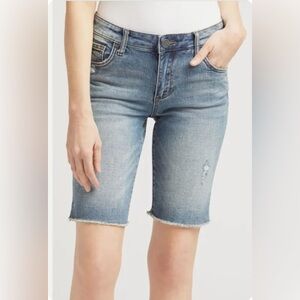 KUT SOPHIE BERMUDA RAW HEM JEAN SHORTS SIZE 0 NEW